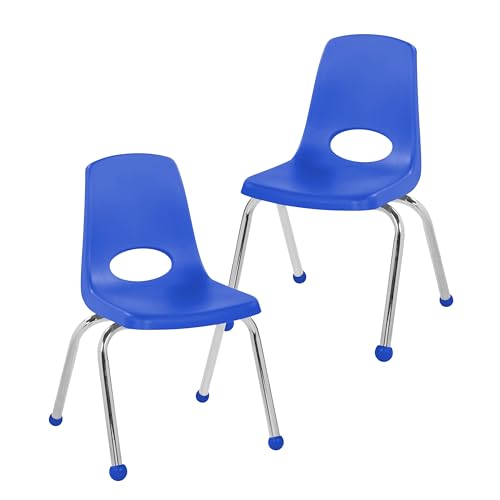 FDP 14" School Stack Chair with Ball Glides, Blue, 2-Pack, 15412-BL