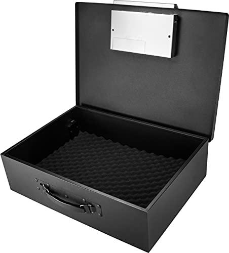 Barska Portable Digital Keypad Lock Box – Secure Travel Safe for Valuables, Steel Construction, Removable Tethering Cable, Backup Keys & Batteries Included
