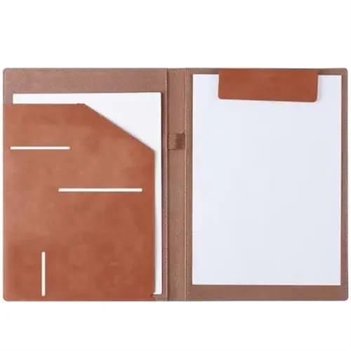 cfycfy987 Folder A4 Leather Office File Folder for Bills Documents Storage Convenient for Business Travel Hotel Notes to-do Lists Filing Folder(Brown)