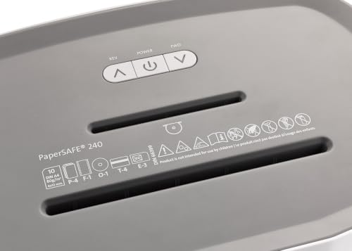 Dahle PaperSAFE PS 240 Paper Shredder, Oil Free, Jam Protection, Security Level P-4, 10 Sheet Max, Shreds CDs, Staples, Paper Clips & Credit Cards