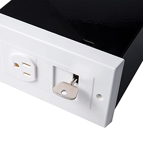 American Outlet Wall Safe Key Lock Metal Box, 6.7x6.7x3.9 Inches