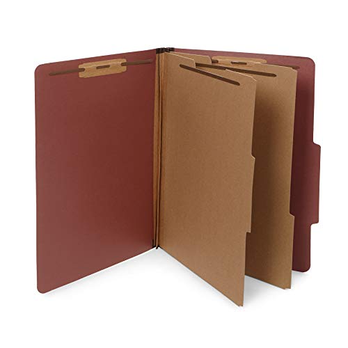 Blue Summit Supplies 30 Brick Red Classification Folders, 2 Divider, Legal