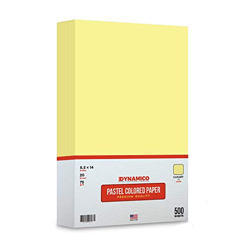 Canary 8.5 x 14" Legal Size Pastel Light Color Paper | 1 Ream of 500 Sheets