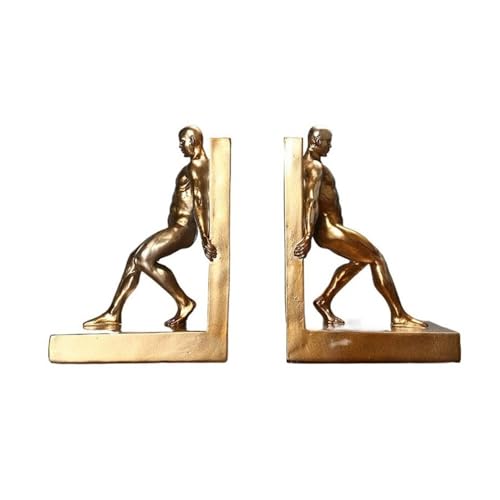 Book Organizer Book Ends, Resin Bookend for Heavy Books, Decorative Shelf Bookends for Home Office Study