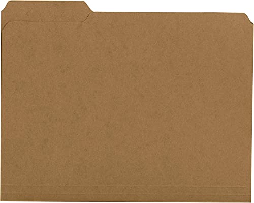 The File King 1/3-Cut Top Tab Kraft File Folders - Letter Size | Box of 100 | USA Made | Assorted Positions | 11-Point Fiber | Organize Home & Office Papers