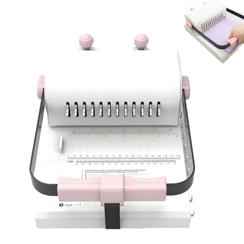 Manual Double-Coil Punch Binder,with Extended Ruler,20-Sheet,Adjustable Pressure Ring,Round Hole,for Card & Notebook