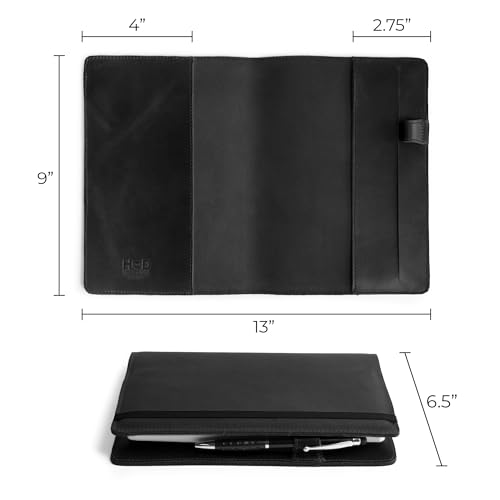 Hide & Drink, Case for Hardcover Leuchtturm A5 (5.75 x 8.25 in.) Notebook, Protective Cover for Journal, Personal Planner, Full Grain Leather, Handmade Writing Accessory (Charcoal Black, A5)