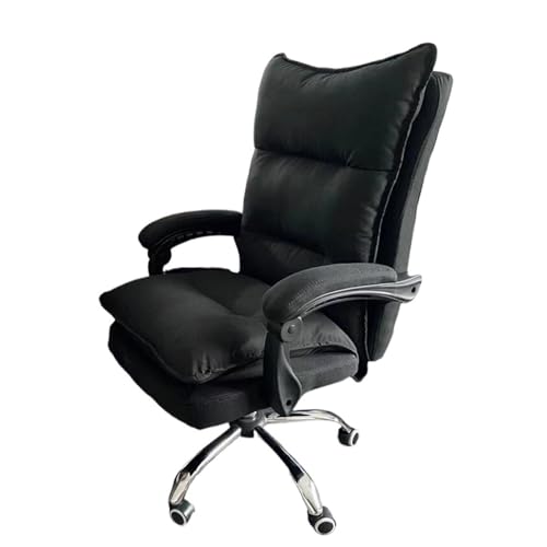Office Chair Office Chair Leather High Back Executive with Foot Rest, Ergonomic Adjustable(Black)