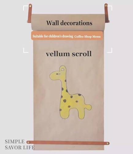 LNNW Kraft Paper Dispenser Butcher Paper Roll Dispenser, Wall Mount Note Roller Dispenser, Kraft Paper Dispenser Farmhouse Decor Message Boards Decorative Message Boards for Wall(45cm)