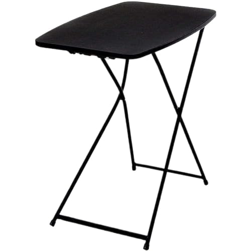 JNLABCRSU Black 26 Inch Adjustable Height Personal Folding Activity Table 18"×26", Polypropylene Top with Powder Coated Steel Frame, 30 Lbs Capacity, Foldable Portable for Indoor Light Outdoor Use