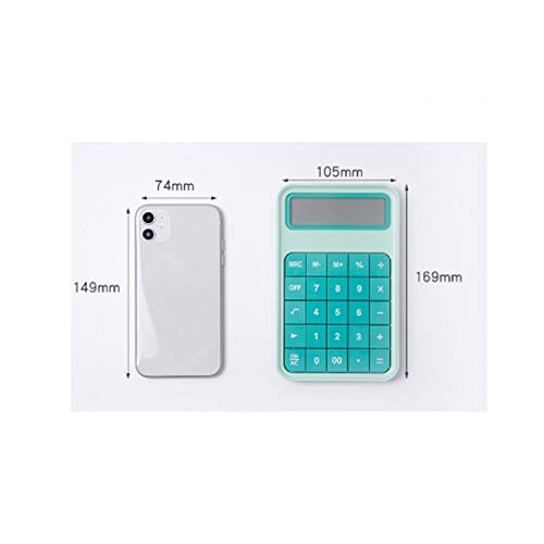 NSUQOA 12 Digit Desk Calculator Large Buttons Cute Candy Color Financial Business Accounting Tool Big Battery(Black)