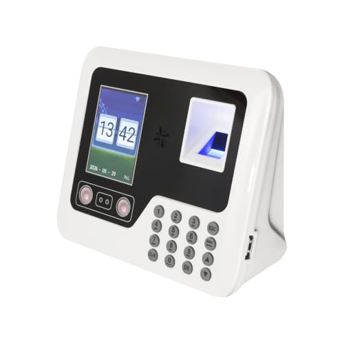 Wmpusll Time Clocks for Employees Small Business, Facial & Fingerprint Recognition Time Card Machine, 0 Monthly Fees No Need WiFi Standalone Office Punch Clock
