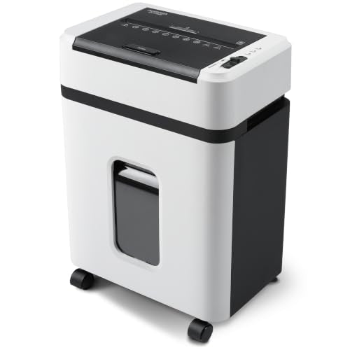 Aurora High Security AU110MB 110-Sheet Auto Feed Micro-Cut Paper and Credit Card Shredder with 4 Gallon Pullout Basket / 30 Minutes/Security Level P-4 (White/Black)