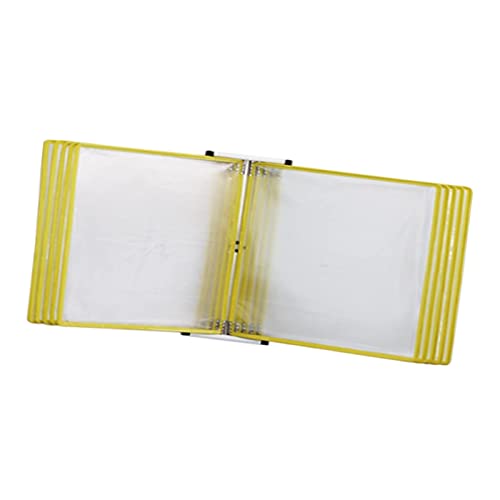 Wall Mount Catalog Display Rack - Wall Mount Reference and Display System, 10 Double Sided Pockets Document Organizer Binder, PVC and Metal Wall Mounted Reference and Display System