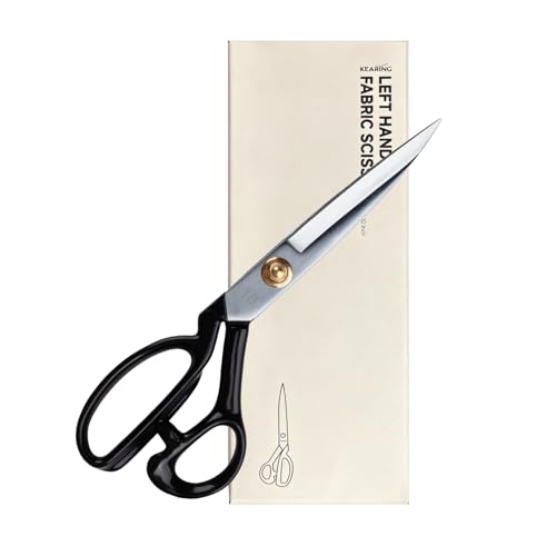 KEARING 10 Inch Heavy Duty Fabric Scissors for Cutting - 0.6 lb Left-Handed