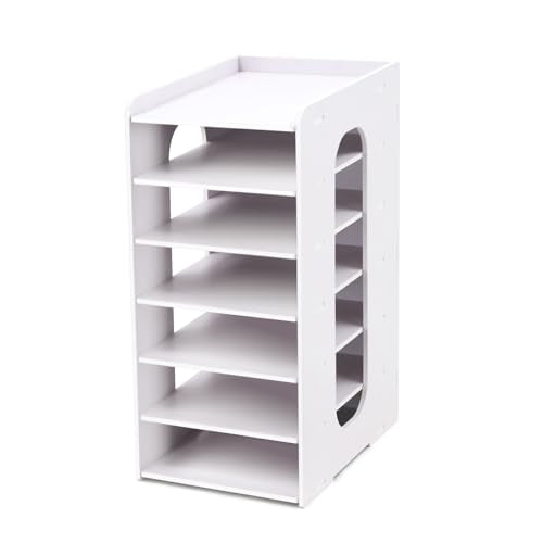 SONGWAY Mail Sorter Organizer Countertop - 7 Tier Desktop Mail Organizer, Letter & Bills Organizer for Desk, Small File & Accessories Storage