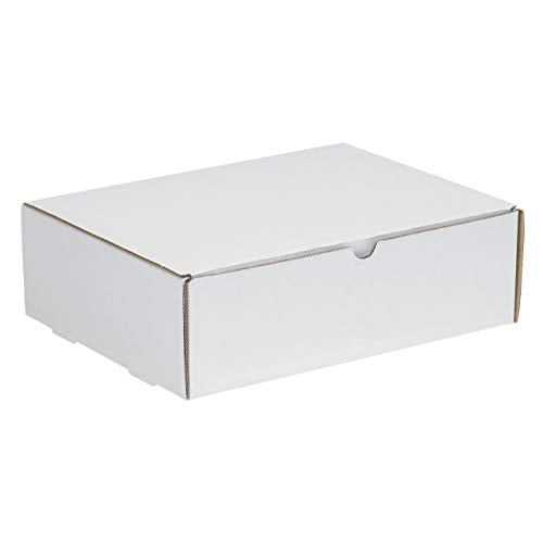 BOX USA White Literature Mailing Boxes, 19" x 12" x 2 1/2", Pack of 50, Crush-Proof, For Shipping, Mailing and Storing