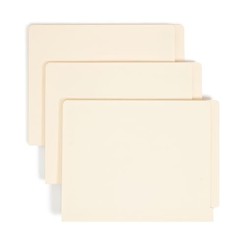 Smead Shelf-Master End Tab File Folders, 100 Count, Manila, Reinforced Straight-Cut Tabs, Letter Size