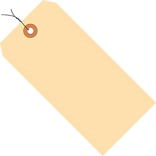 Discount Tag & Label Manila Shipping Tags, Wired, 10 Pt, 5 1/4" x 2 5/8", 6, (Case of 1000)