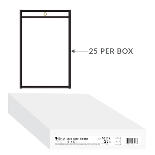 C-Line Clear Shop Ticket Holders, 11 x 17, Black Edge, 25/Box (46117)