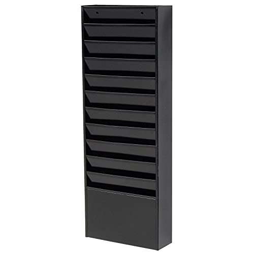 Global Industrial Steel Medical Chart Hanging Wall File Holder, 11 Pockets
