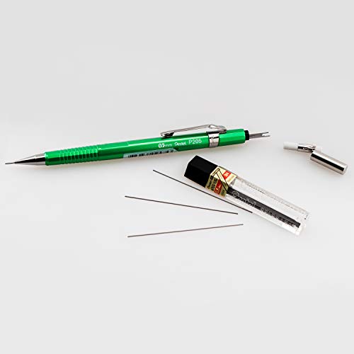 Pentel Sharp Mechanical Pencil, (0.5mm), Metallic Green Barrel, Box of 12 (P205MD)