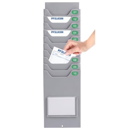 PFSLKXM Wall Mounted Time Cards Holder 5/10/15/20/25/30 Slot Cards Rack
