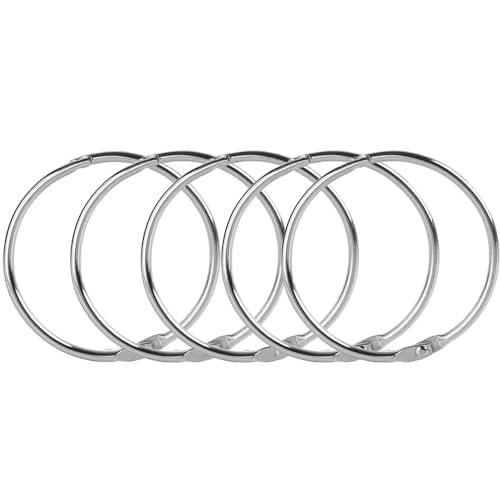 Binder Rings 100Pcs Metal Loose Leaf Binder Ring Book Hoops 38mm 50mm Ring Binder DIY Albums School Craft Book Binding Hoops Office Supplies for Report Covers(50mm)