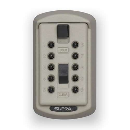 Kidde AccessPoint 001414 KeySafe Original Slimline Push Button Combination Permanent Key Lock Box, 2-Key, Clay Beige