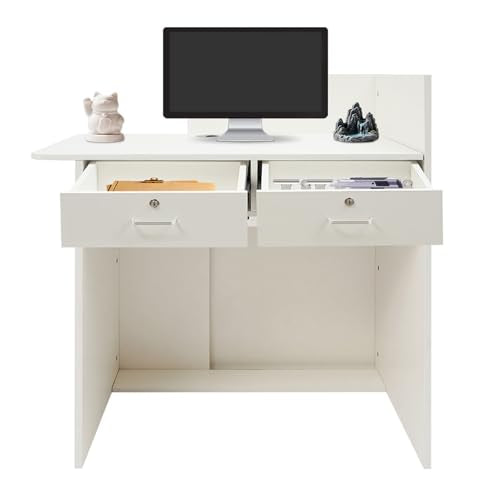 Modern Reception Desk, 40 Inch Front Desk Counter Retail Checkout Table