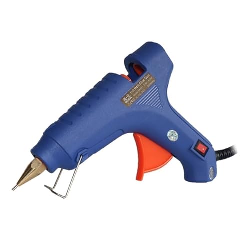 LIBODD Hot Glue Gun 40W 60W Hot Melt Glue Gun 1mm Small-bore Pure Copper Nozzle with ON/Off Power Switch 11mm Glue Sticks 2pcs 5pcs for DIY Arts, Crafts and Quick Repairs(Blue40W2sticks)