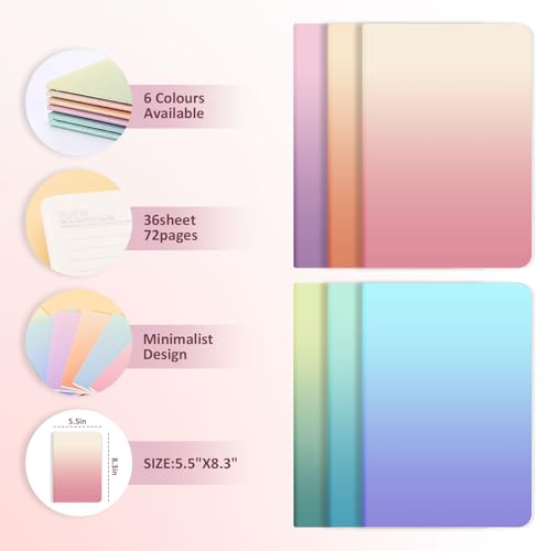 Ddaowanx 48 Pack Lined Journals Bulk,A5 College Ruled Composition Notebooks