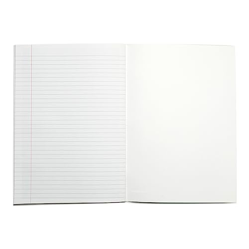Rhino A4 Exercise Book, 64-Page / 8mm Lined with Margin & 10mm Graph Ruling Reverse Paper Notebook, 1-Pack, Office & School Stationery Supplies, Green