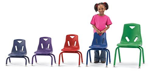 Berries Jonti-Craft 8118JC1008 Stacking Chair with Powder-Coated Legs, 8" Height, Red