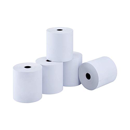 [3 1/8" x 273' - 50 Rolls] Karat BPA-Free Thermal Paper Rolls - Receipt Paper for POS, Credit Card & Cash Register - Clear & Fine Print