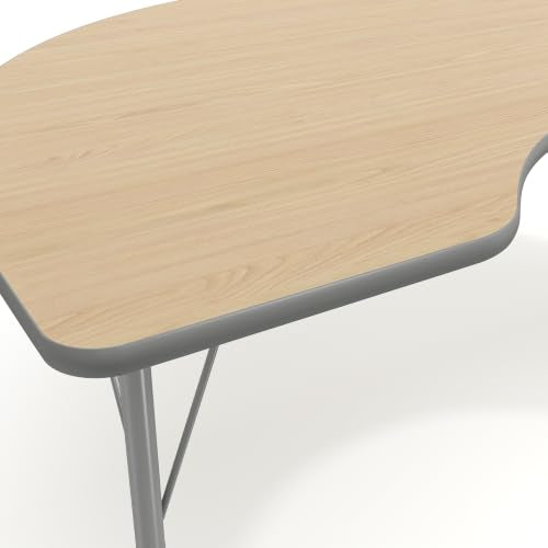 Flash Furniture 72" x 48" Kidney Activity Table, Light Natural, Short Legs