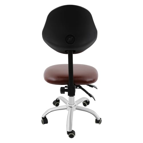 Yellulu Office Drafting Chair | Rolling Swivel Drafting Chair | Bar Stools with Back Support | Shop Rolling Swivel Chair | 18.11-23.23in Adjustable Height | with 5 Wheels (Brown)