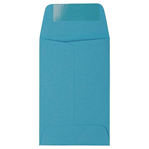 JAM PAPER #1 Coin Business Colored Envelopes - 2 1/4 x 3 1/2 - Blue Recycled - Bulk 500/Box