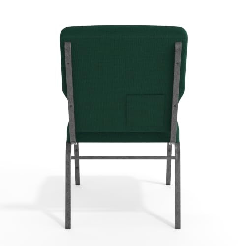 EMMA + OLIVER Hunter Green 20.5" Stacking Church Chair