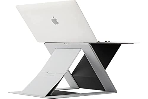 MOFT Folding Laptop Stand Lap Desk, Portable & Mini Computer Stand Laptop Desk for Travel and Home Office, Ergonomic Design with Adjustable Viewing Angles, Lightweight Computer Cooling Riser, Gray