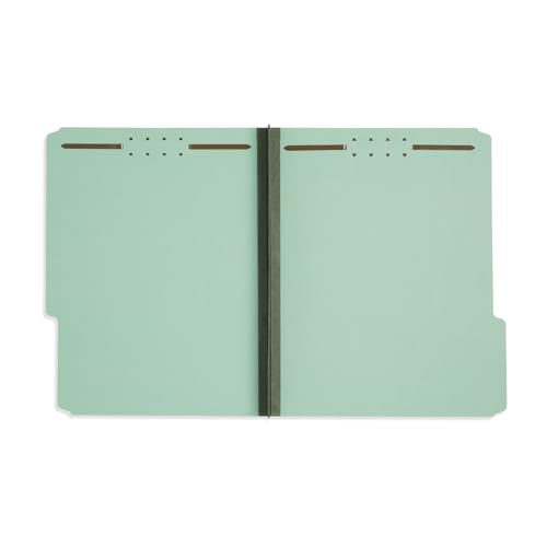 Blue Summit Supplies 25 Pressboard Fastener Folders, Letter 2", Gray Green