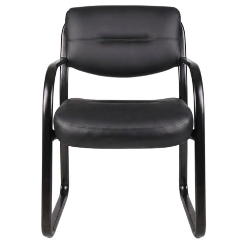 Starlight Canyon Home LeatherPlus Side Chair with Arms, Sled Base Office Guest Chair for Reception, Conference Room