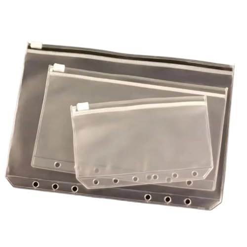 Plastic Dividers, 50 Pcs A5 A6 A7 Binder Pocket Folders with Zipper
