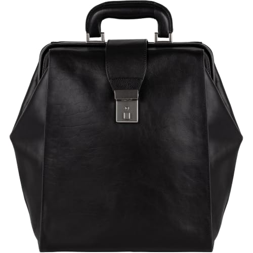 Time Resistance Leather Backpack for Men and Women - Business Rucksack Laptop Bag (Black)