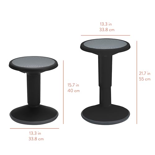 Back2School Express Adjustable Height Active Learning Wobble Stool, Black
