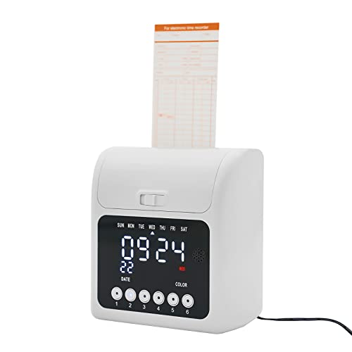 Kaelumaly Calculating Time Clock Bundle with 50 Cards - Employee Attendance Clock Punch Card Machine, Analog Time Recorder for Small Business, Payroll Time Clock with Monthly Weekly Cards, Office