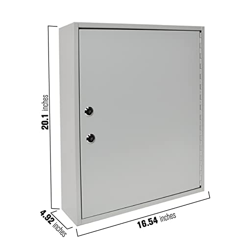 BankSupplies STEELMASTER 200 Key Cabinet - Dual Lock Control Key Box - Welded 22 Gauge Steel Construction - Scratch Resistant - Write-On Key Tags for Easy Identification