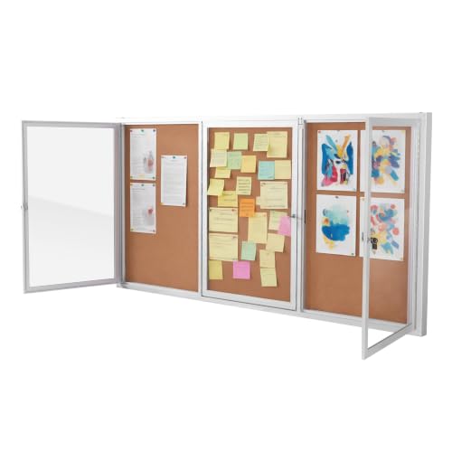 Outdoor Bulletin Board Enclosed Lockable Wall Display Case