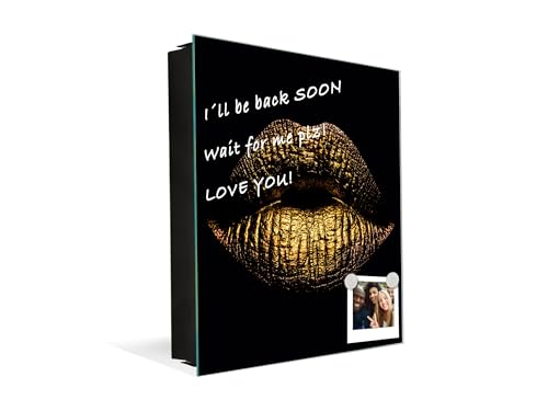 Decorative Key Box with Magnetic Glass Memo Board - Tempered Glass Wall Art - KN21 Abstract Concepts Series 1