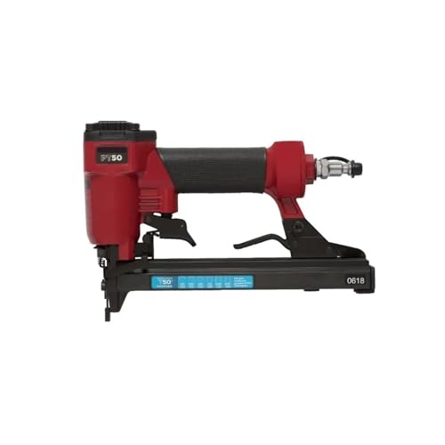 Oil-Free Pneumatic Staple Gun 1pcs PT50 Oil Free Pneumatic Staple Gun Red Heavy Duty Stapler Use for Wood and Upholstery